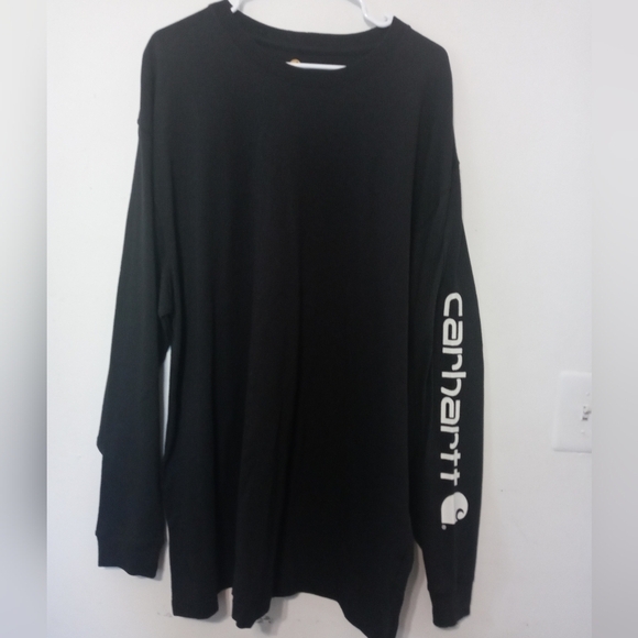 Carhartt Men's K231 Original fit 2XL long sleeve Black T Shirt with Logo - Picture 1 of 3